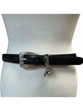 Brighton Croc Embossed Black Leather Golf Belt,Size Large 34”